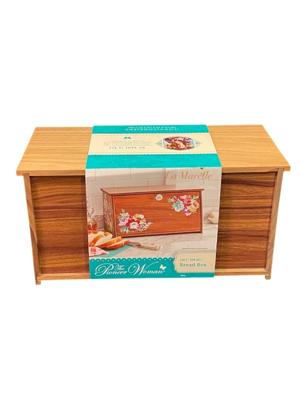 The Pioneer Woman Sweet Romance Acacia Wood Bread Box - Picture 11 of 11